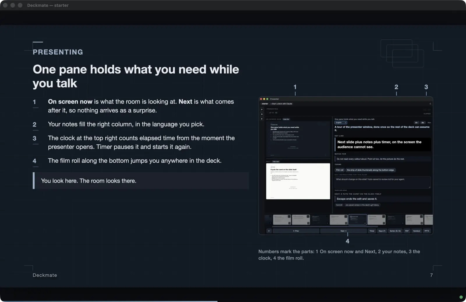 The Deckmate deck window presenting a dark slide